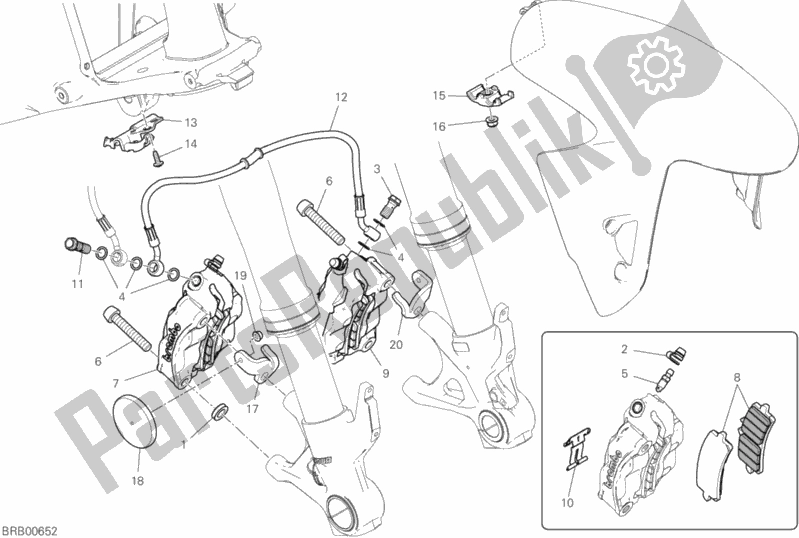 Alle onderdelen voor de Voorremsysteem van de Ducati Superbike Panigale V4 1100 2019
